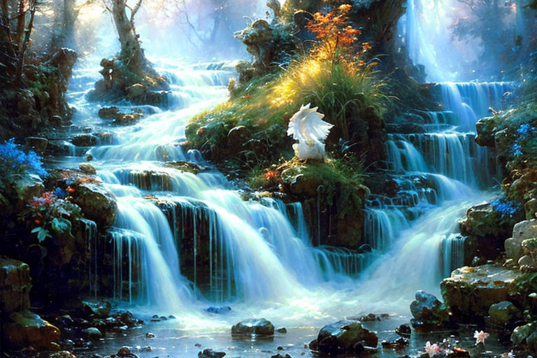 Waterfall | Waterfall, Episode interactive backgrounds, Scenery paintings