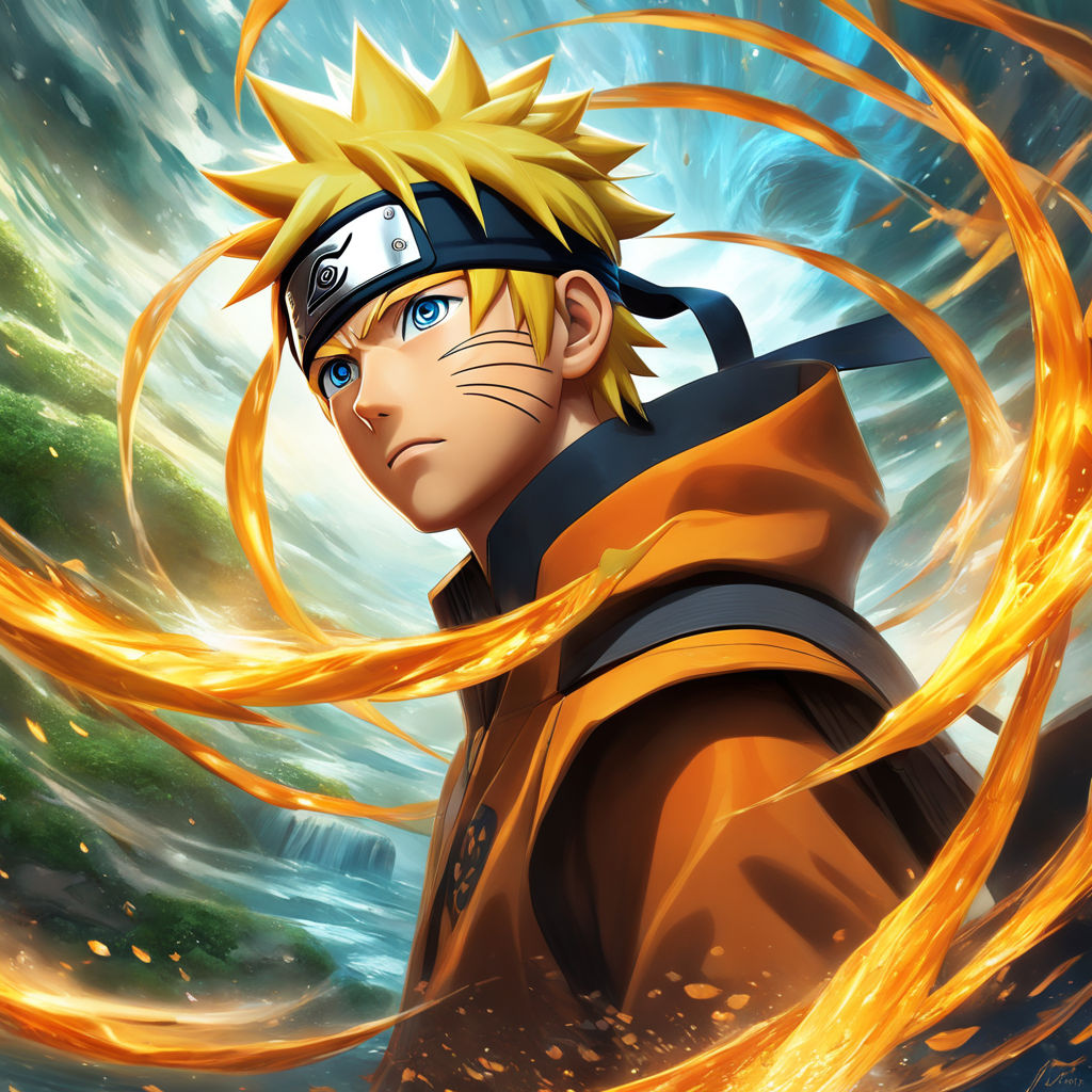 Download Uzumaki Naruto Hokage With Cracked Effect Wallpaper