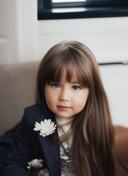 little girl with long brown hair