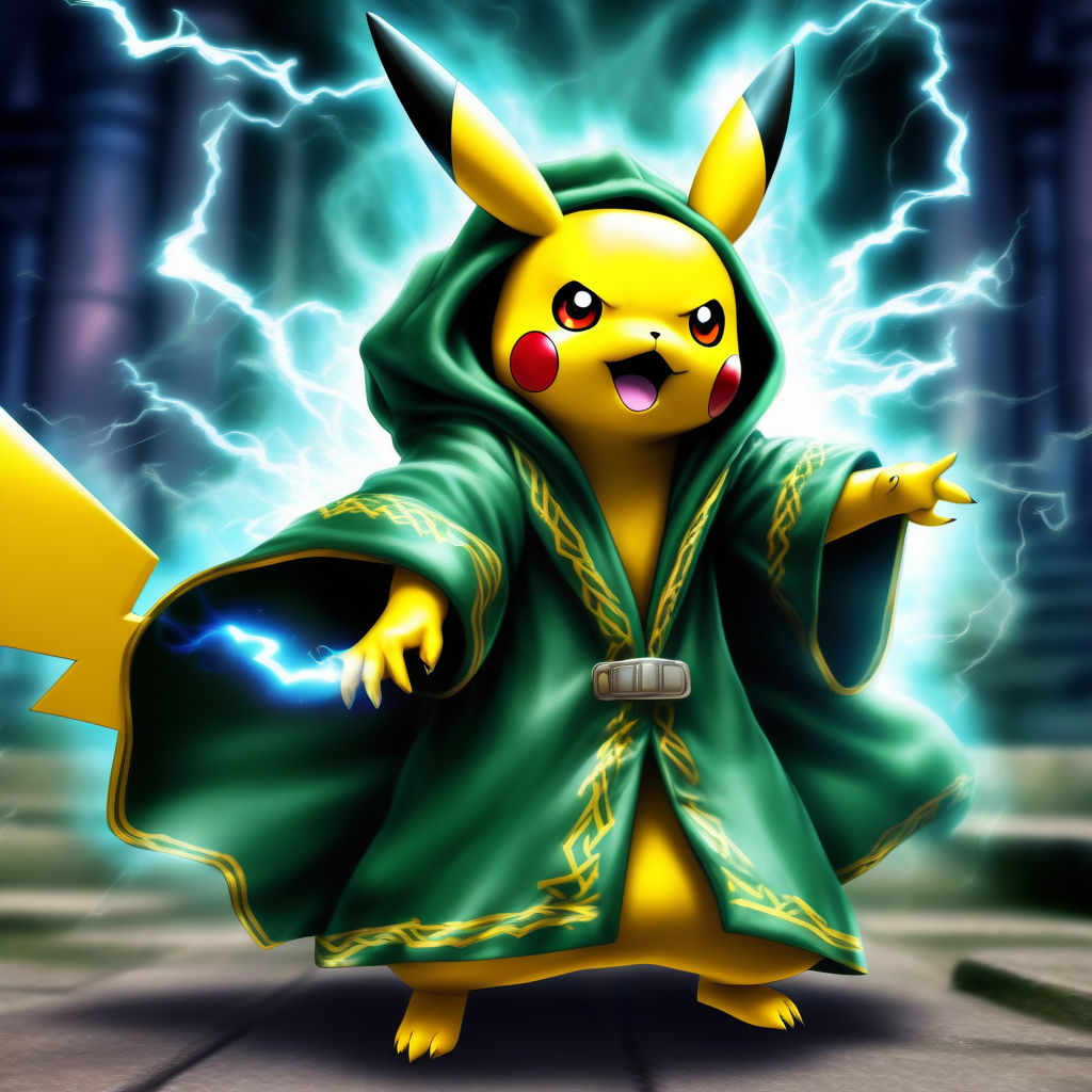 photography of Pikachu as a dark Lord of the Sith set, Stable Diffusion