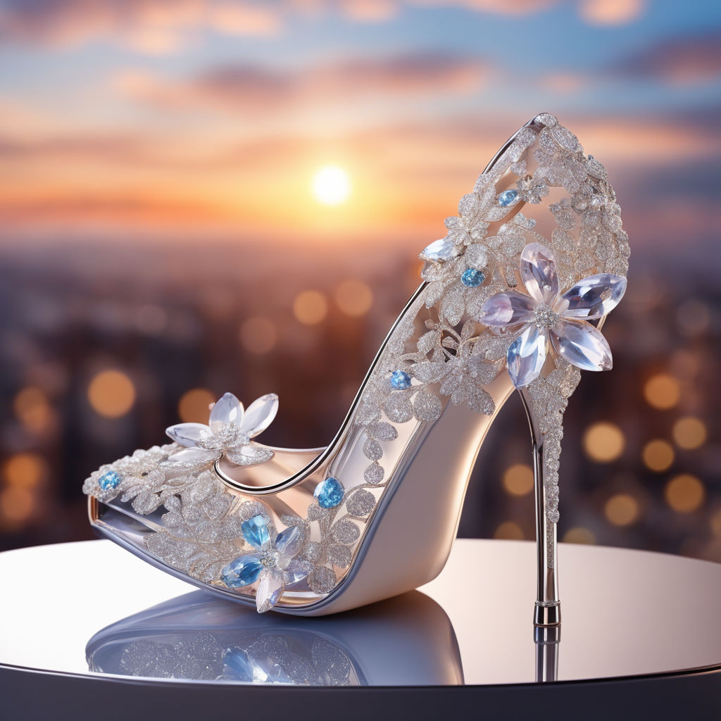 2022 Newest Cinderella Shoes Rhinestone High Heels Women Pumps Pointed Toe Crystal  Heels for Women Heels Women Shoes High Heels