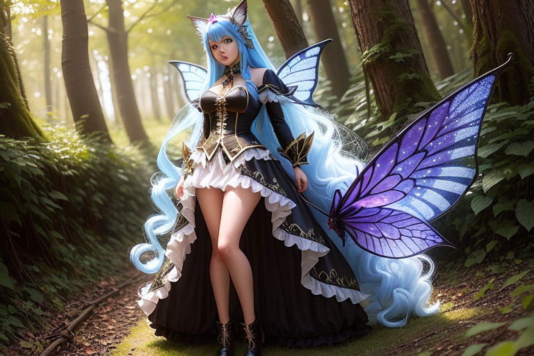 Wallpaper anime girl, fantasy, fairy, forest, Art #25337