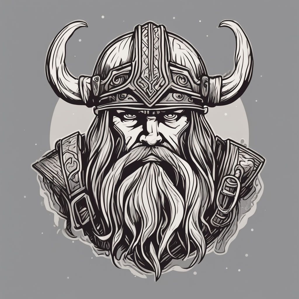 viking head drawing