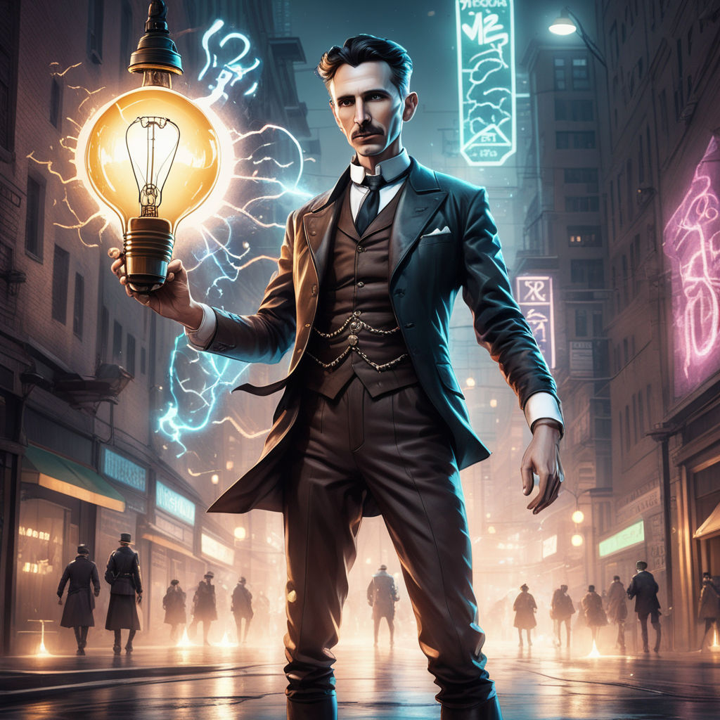 nikola tesla caricature