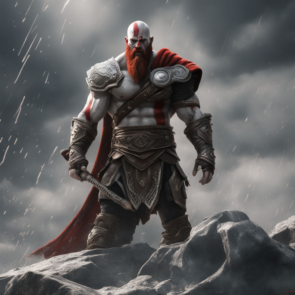 kratos is shouting in his spartan rage type - Playground