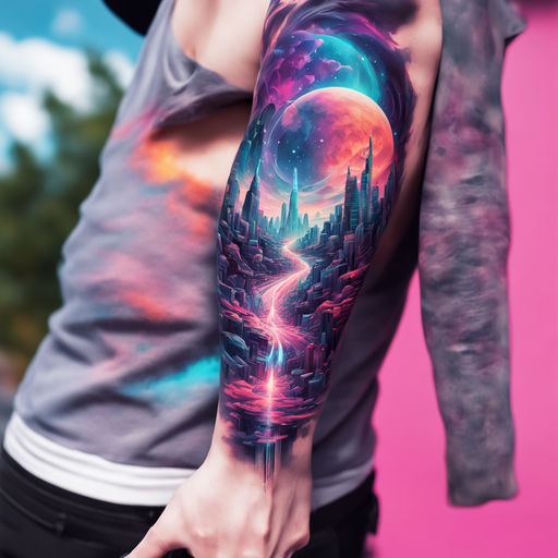 galaxy sleeve tattoo