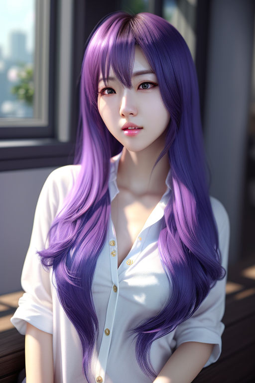 OSHI NO KO Anime Ai Hoshino Purple Cosplay Wig