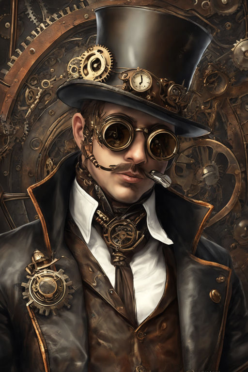 Steampunk Coffee Butler, an art print by M. C. Matz - INPRNT