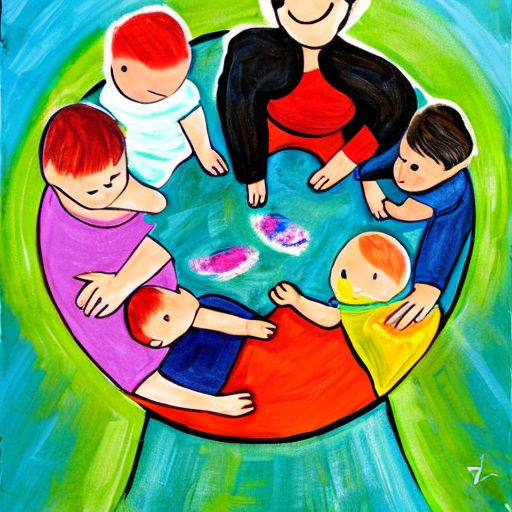 Nghệ thuật Acrylic với chủ đề babies potluck circle là một bức tranh đầy tình cảm với sự cộng tác và gắn kết của con người trong đời sống gia đình. Hãy đắm mình trong bức tranh này và cảm nhận nét đẹp độc đáo của nghệ thuật Acrylic.