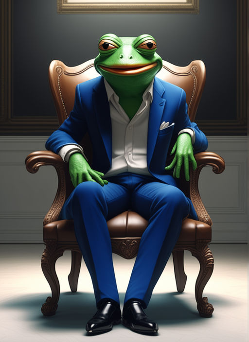 Pepe the frog as a chad meme, hyperrealistic, 8k