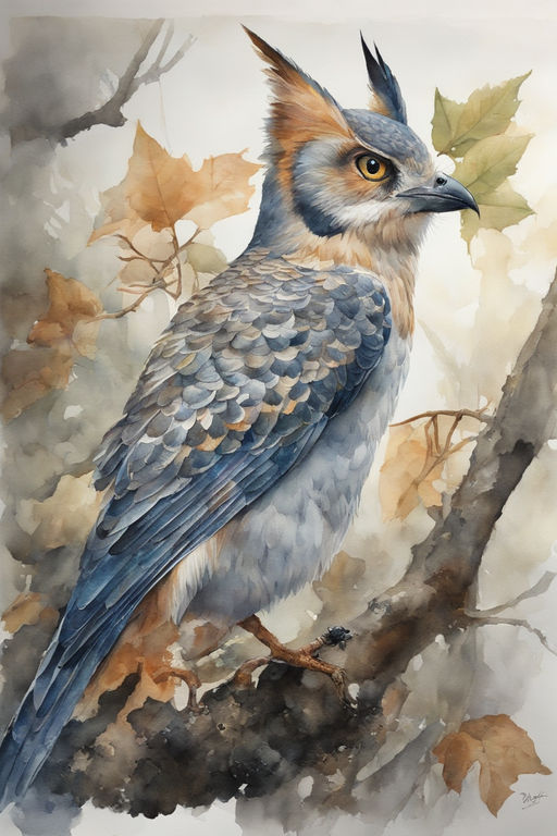 ArtStation - Blue Jay Animal Portrait Watercolor Painting