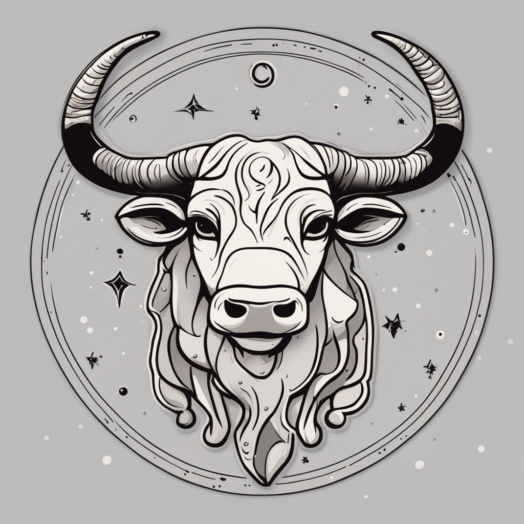 Minimalistic bull head tattooed on the forearm, fine