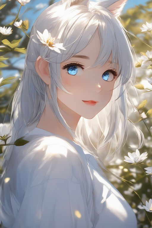 anime girl white hair looking back – Beneath the Tangles