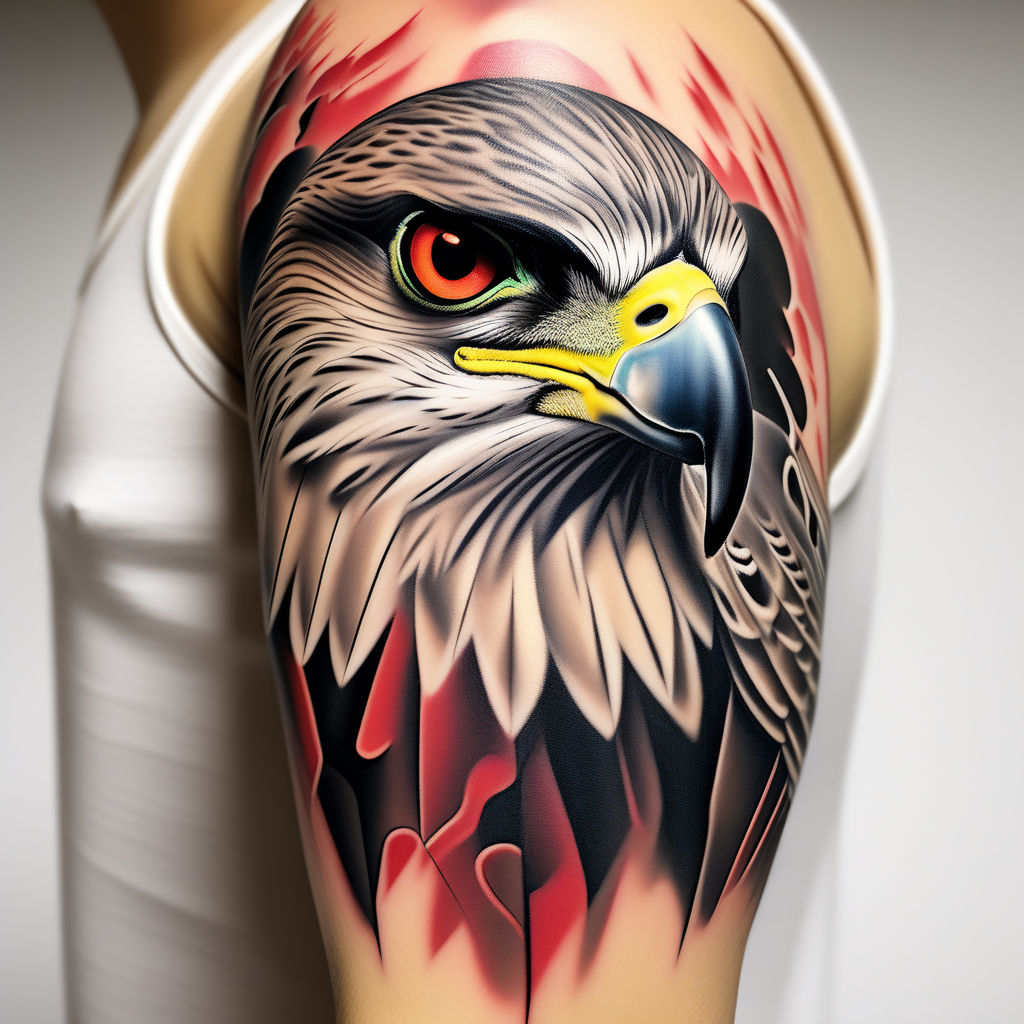 wide shot of arm with bald eagle tattoo, tattoo | Stable Diffusion