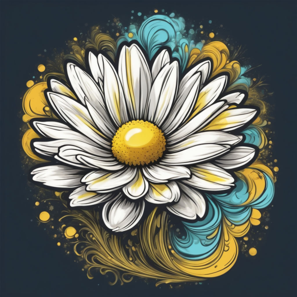 illustration of daisy flower t shirt design, vector graphic