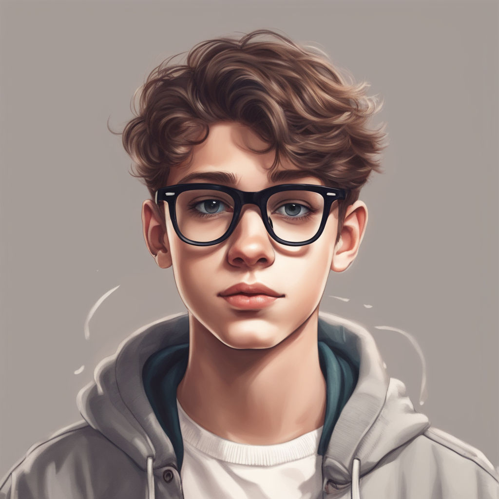 realistic drawing of a teenage boy