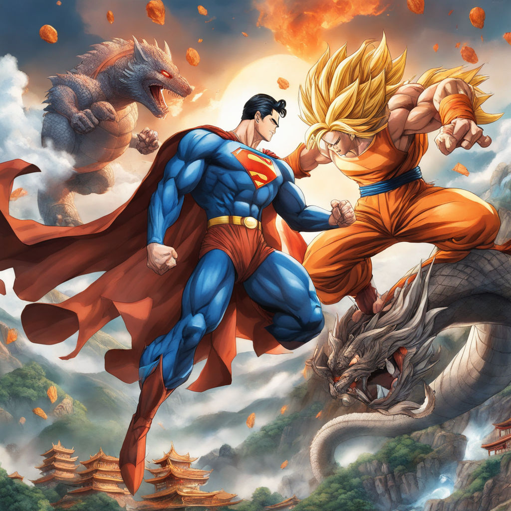 dibujos de goku vs superman