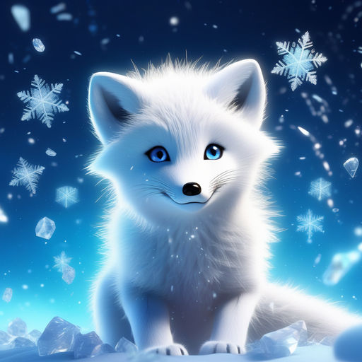 baby arctic fox clipart