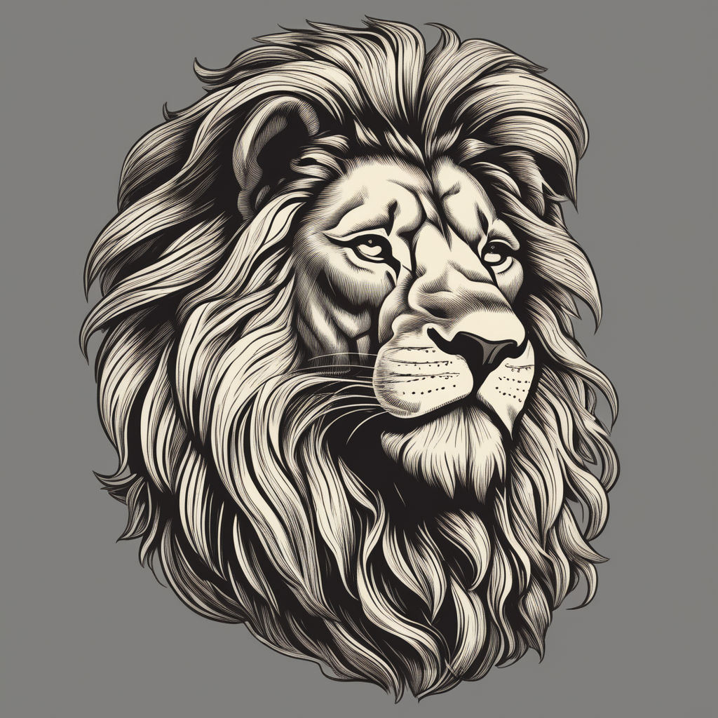 heraldic lion head logo