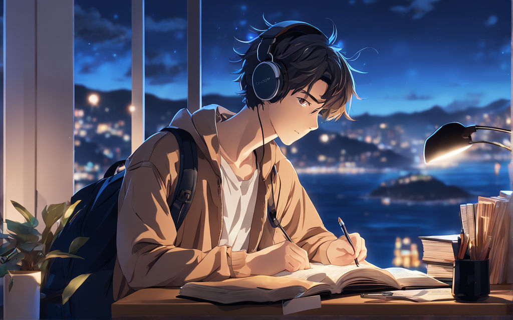 HD anime listening music wallpapers | Peakpx