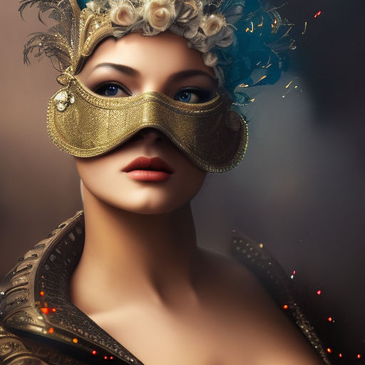 Beautiful female wearing a venetian mask - Playground