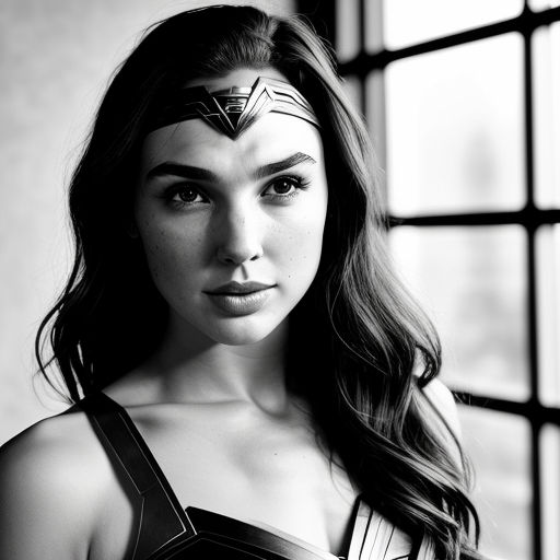 Prompt: monochrome photography of perfect mix of Gal Gadot and Lyv Tyler, symetrical facial features, beautiful, charm, appeal, photoreal, beautiful light, 80mm