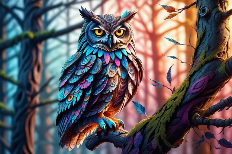 colorful owls wallpaper