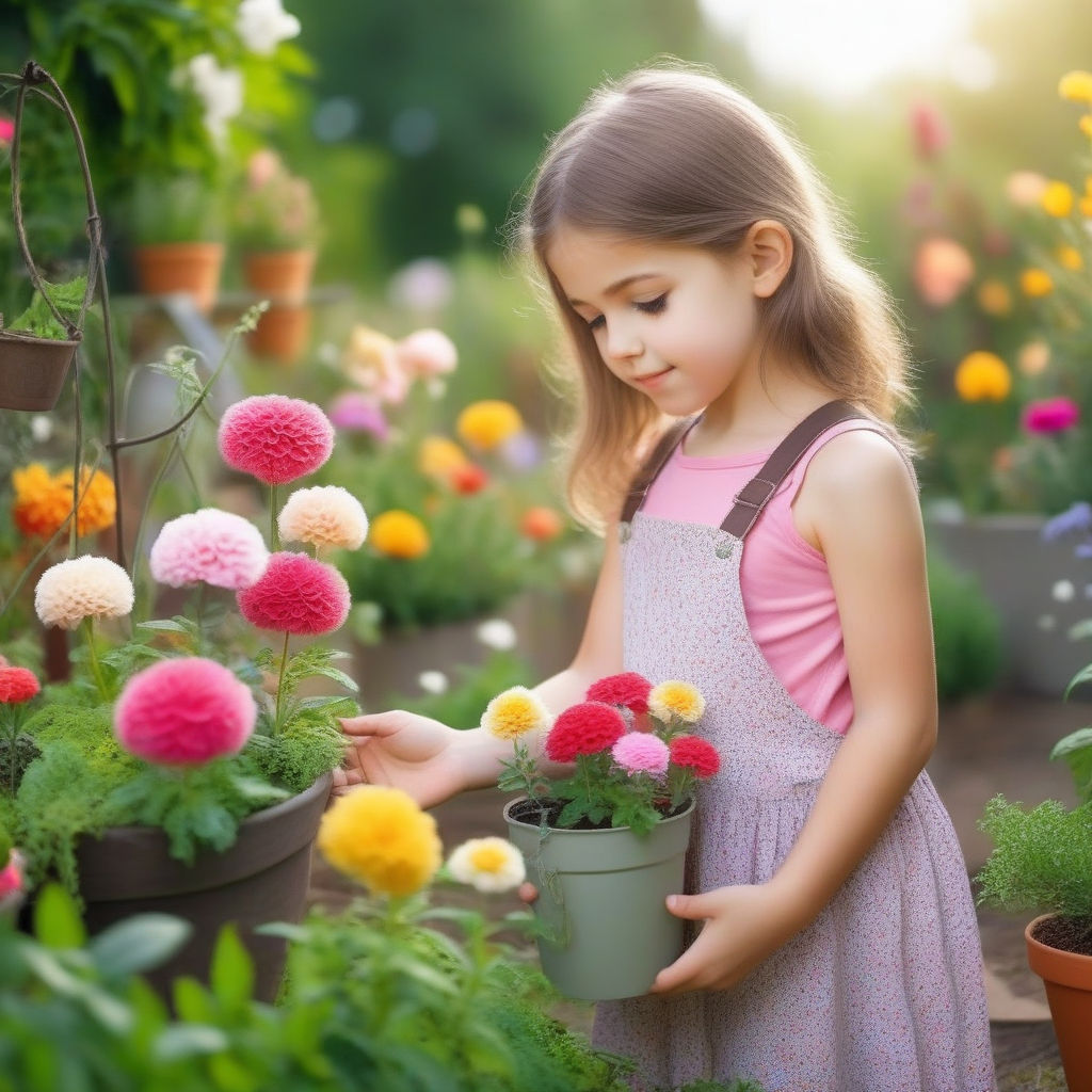 Cute Girl in Garden