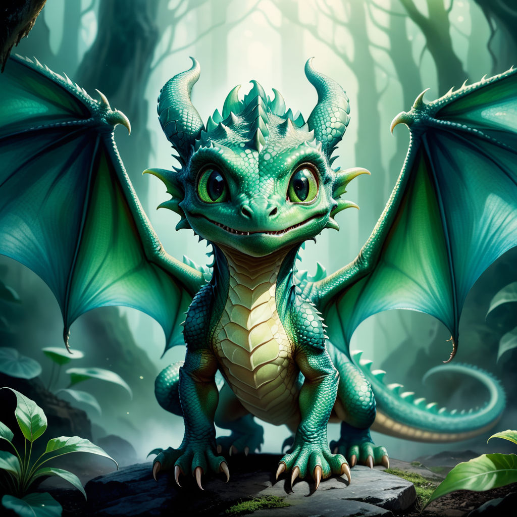 cute green dragons