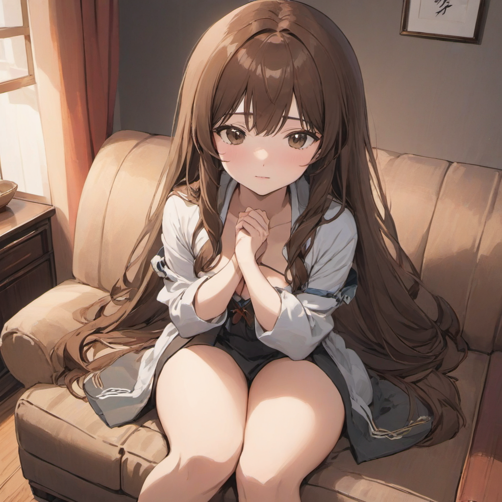 long-haired anime girl with big breasts - Playground