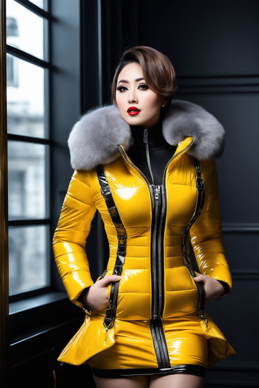 model in transparent puffer jacket - Playground