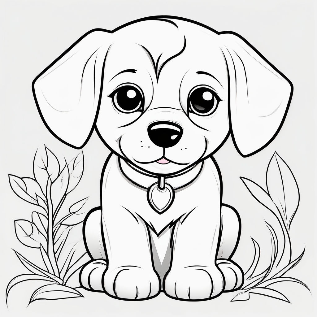 Simple color vector drawing of a dog | Free SVG