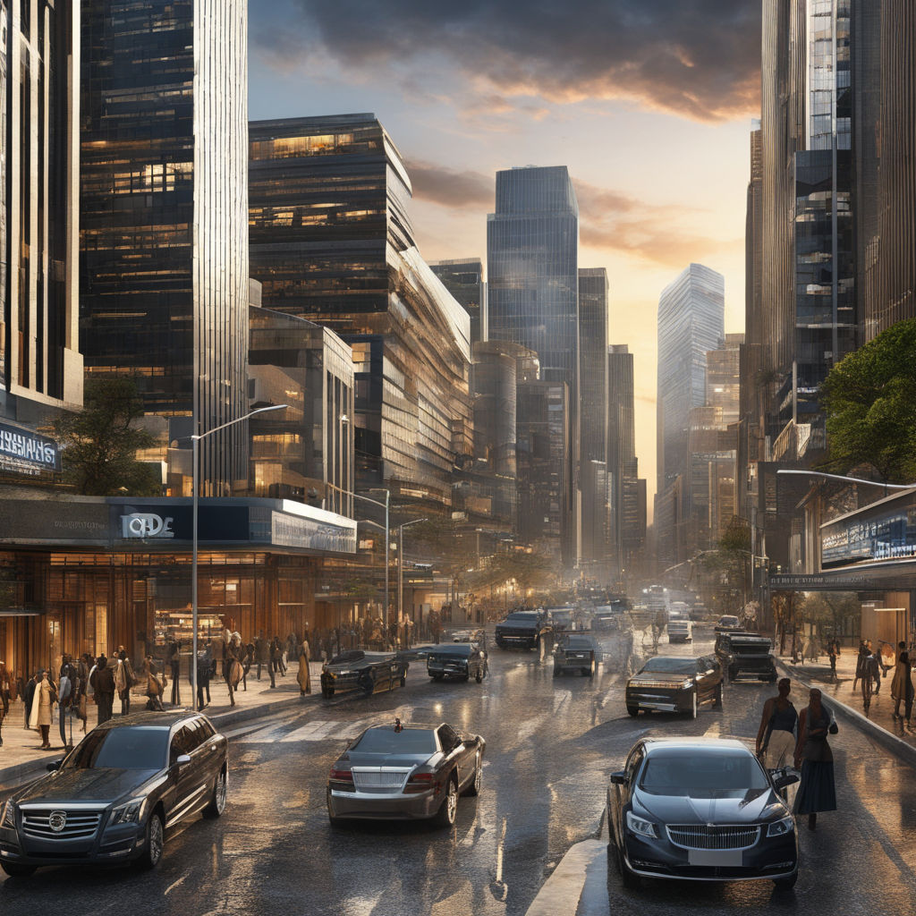 Double-deck tram, solarpunk, cityscape, urban, sustainable city, wideshot