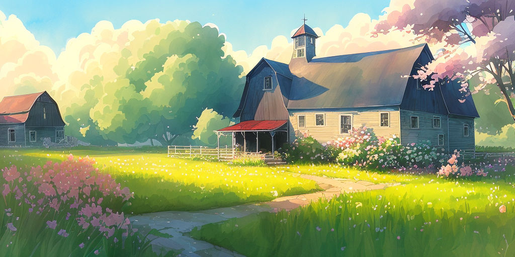 a beautiful fantasy farm, anime style, cheerful and | Stable Diffusion |  OpenArt