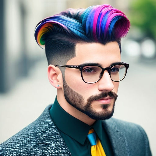 cute hipster multicolor hair