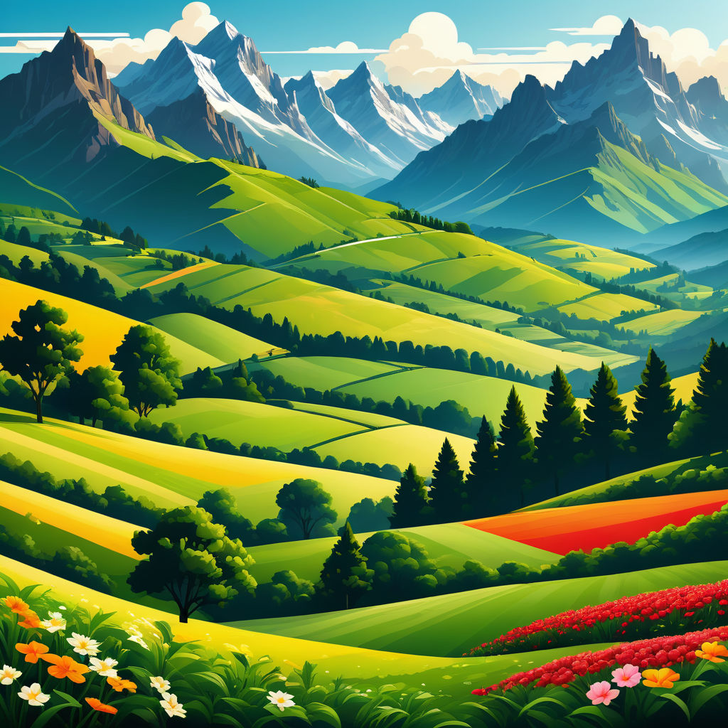 Landscape Beautiful Nature Coloring By Numbers Painting Set