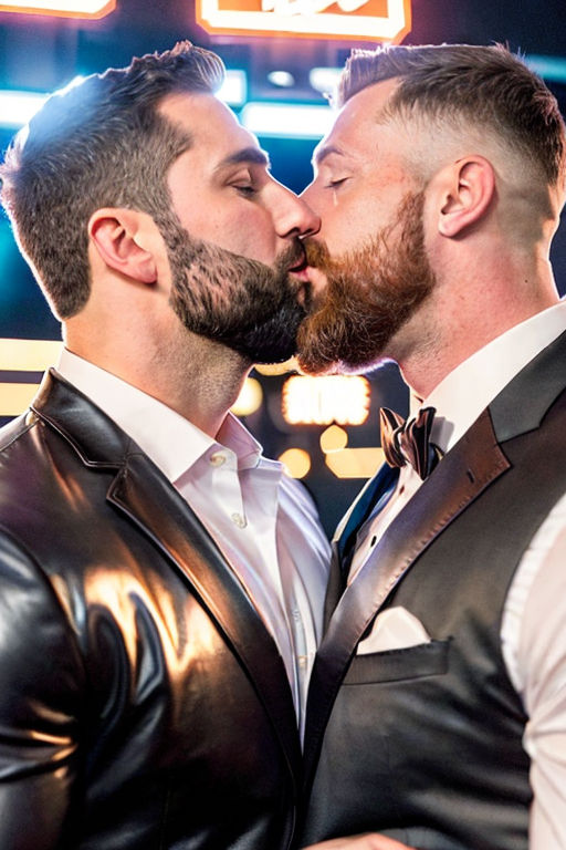 Tim Tebow. photo of two military men. redhead. muscle stud. hugging close.  kissing deep. passion. romantic. at the office. massive biceps. shirtless.  wearing rainbow silk undies. hung. swole. jacked. bodybuilder.  ultra-realistic. 