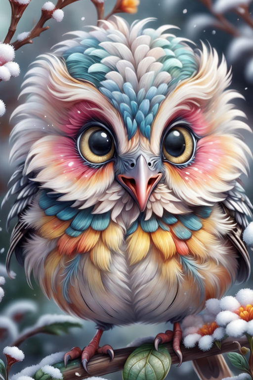 Cuteness overload. Exquisitely detailed close up gouache painting