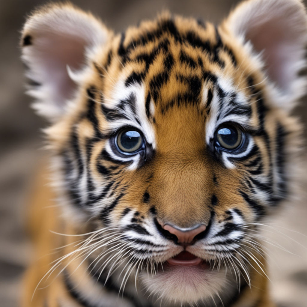 adorable happy small baby tiger cub - Playground