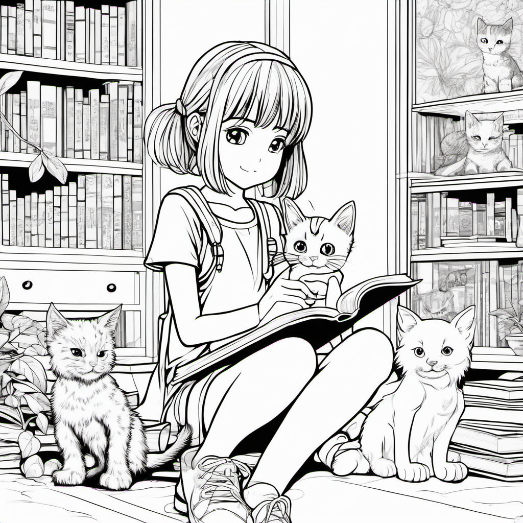 School Girl Coloring Page