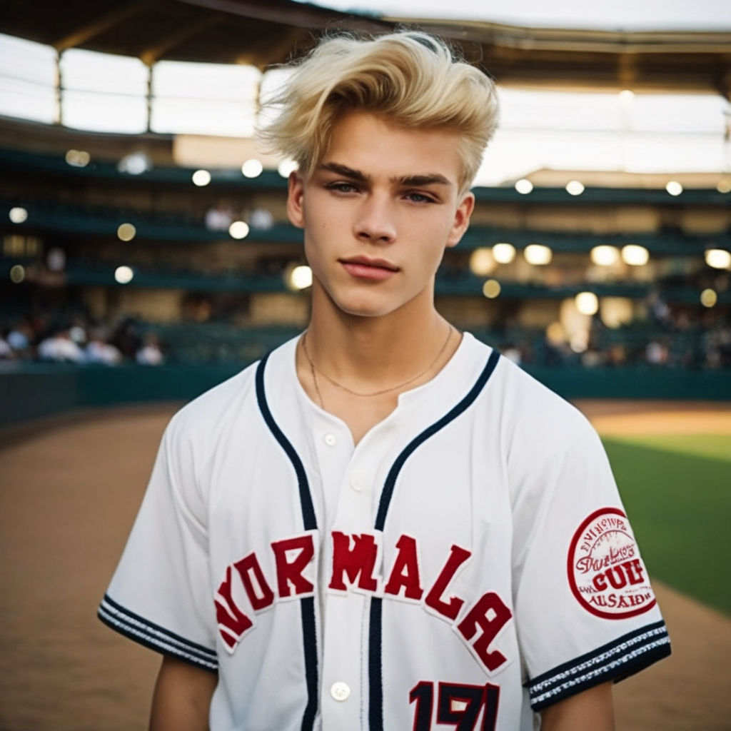 Teenage boy in baseball uniform - Playground