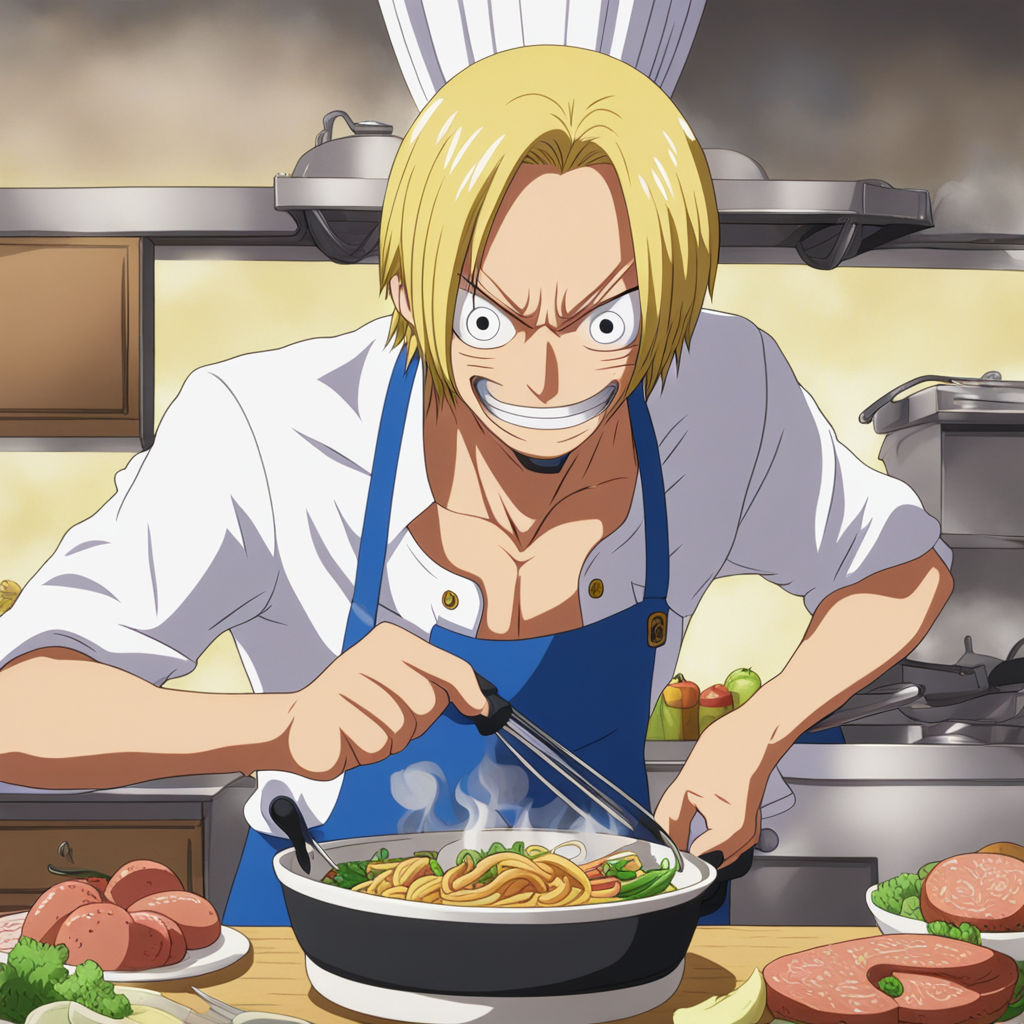 Anime One Piece Figure Chef Sanji Black / White Suit Cook Vinsmoke