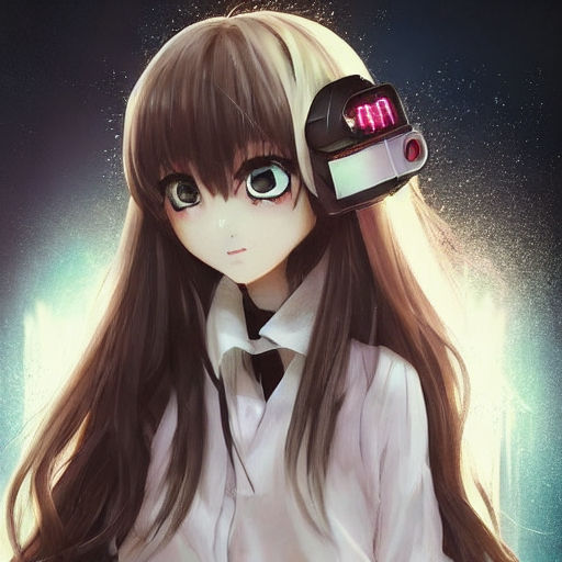 brown haired anime girl with headphones