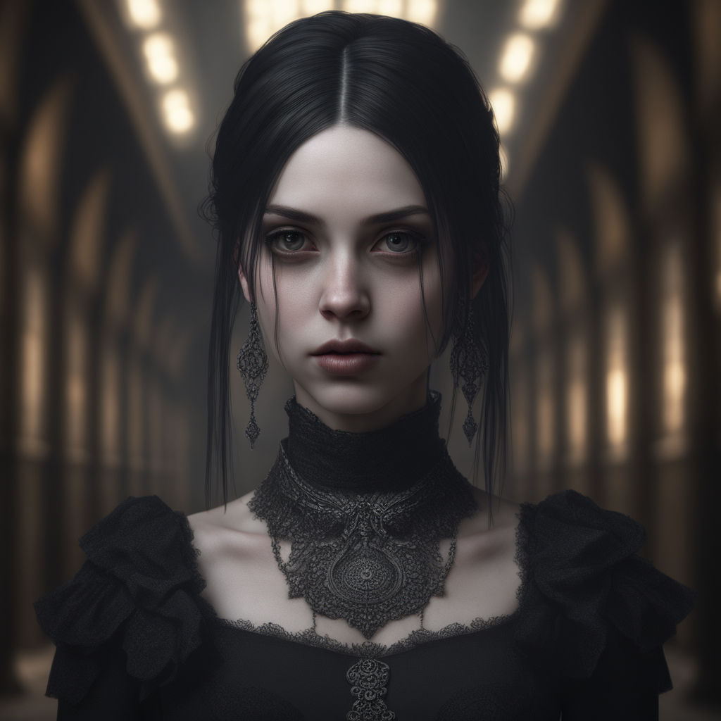 highly detailed portrait of a young goth girl - Playground