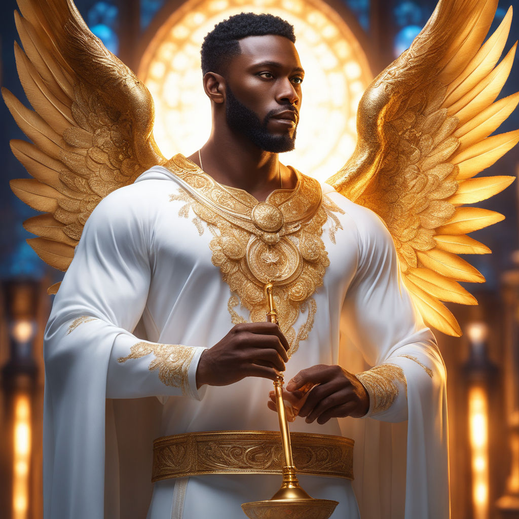 black male angels with wings