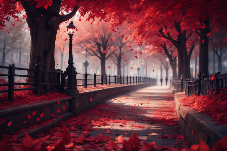 Autumn Wallpaper Anime Hd Background, 3d Background Rendering Brown Autumn  Leaves On A Park Bench In The Middle Of A Puddle Autumn Theme, Hd  Photography Photo Background Image And Wallpaper for Free