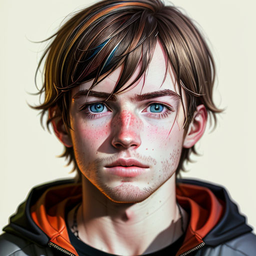 realistic drawing of a teenage boy