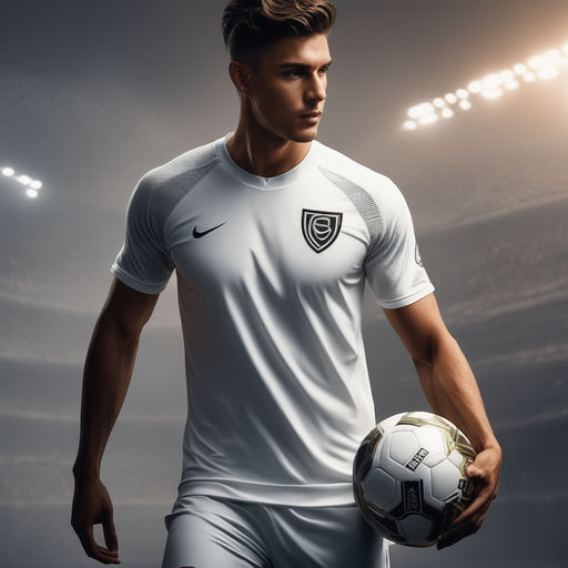 ArtStation - Soccer Blue and White Jersey Player 08