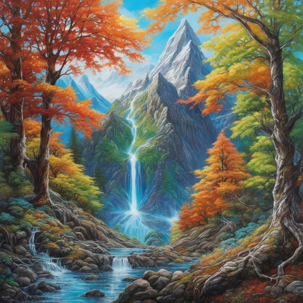 Drawing Beautiful Autumn Scene in Colored Pencil