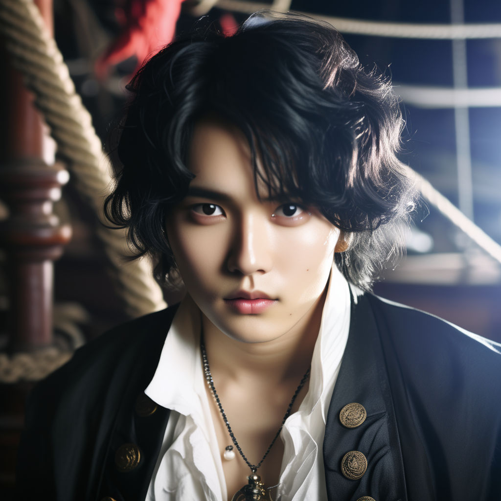 short black hair covered by a pirate bandana - Playground